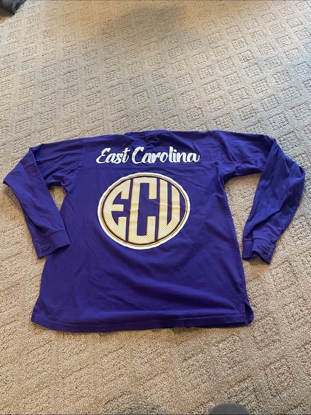 Pressbox Purple Long Sleeve Tee with ECU Logo - Picture 2 of 4